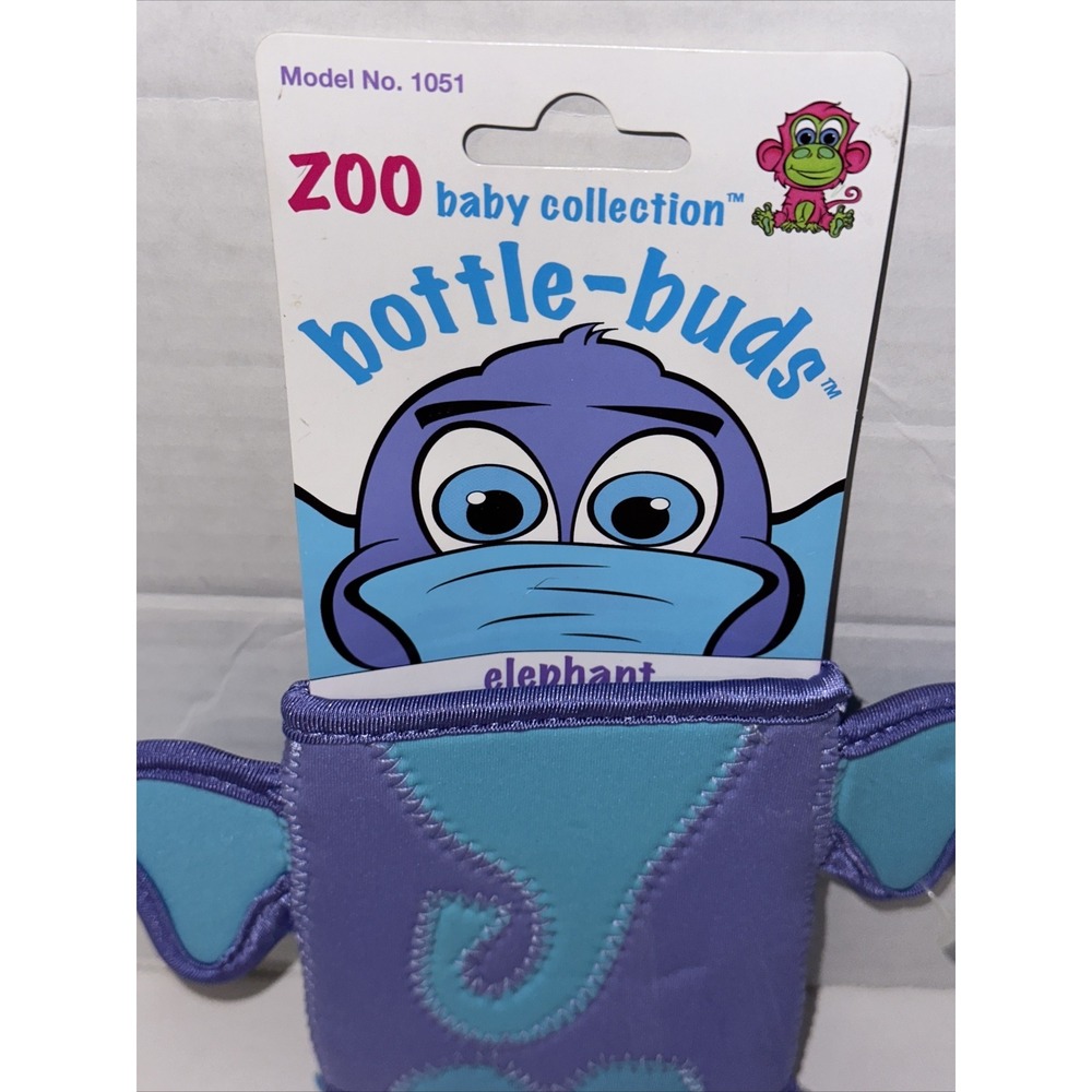 KidKusion Bottle-Bud Koozie Elephant Zoo Baby Collection Neoprene Beverage Hold - Picture 5 of 16